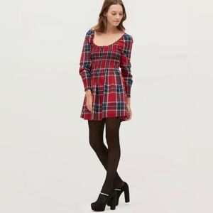 Hill House Red Tartan Norah Mini Dress
